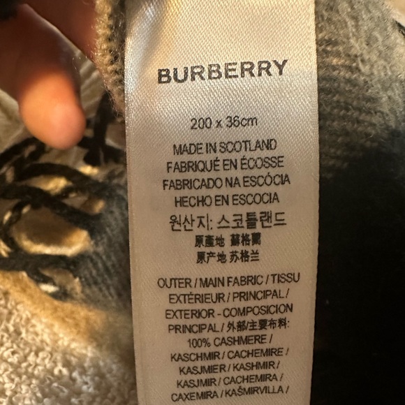 Burberry Checked Fringed-Edge XL extra large Scarf 100% cashmere - Picture 4 of 4